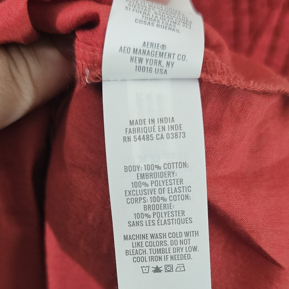 Aerie Red eyelet sweetheart neckline mini dress - Picture 4 of 6